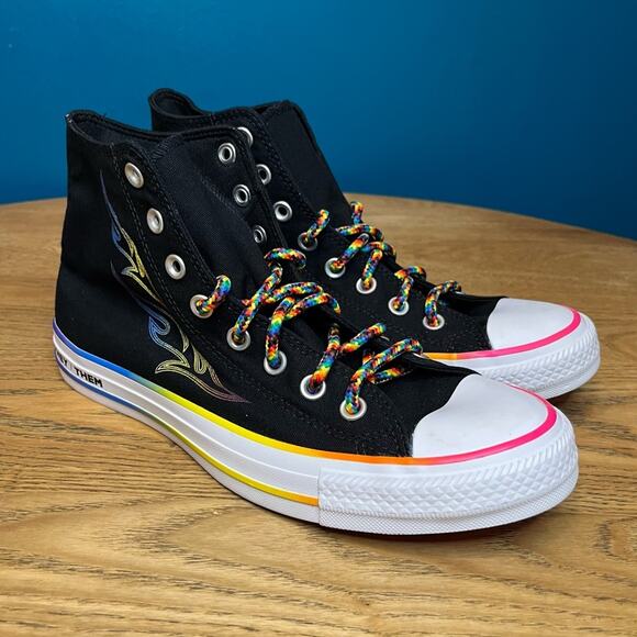 NWOT Converse CTAS High Top Pride Custom Sneakers Rainbow Men’s 8 Women’s 10 - Picture 1 of 10